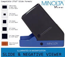 Load image into Gallery viewer, MINOLTA "View" Portable LED Luminated Slide and Negative Viewer